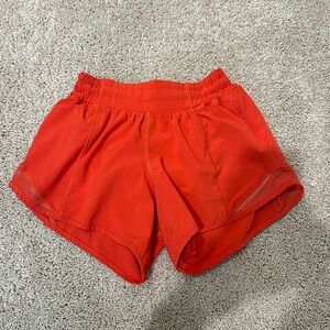 Lululemon orange Hotty Hot shorts